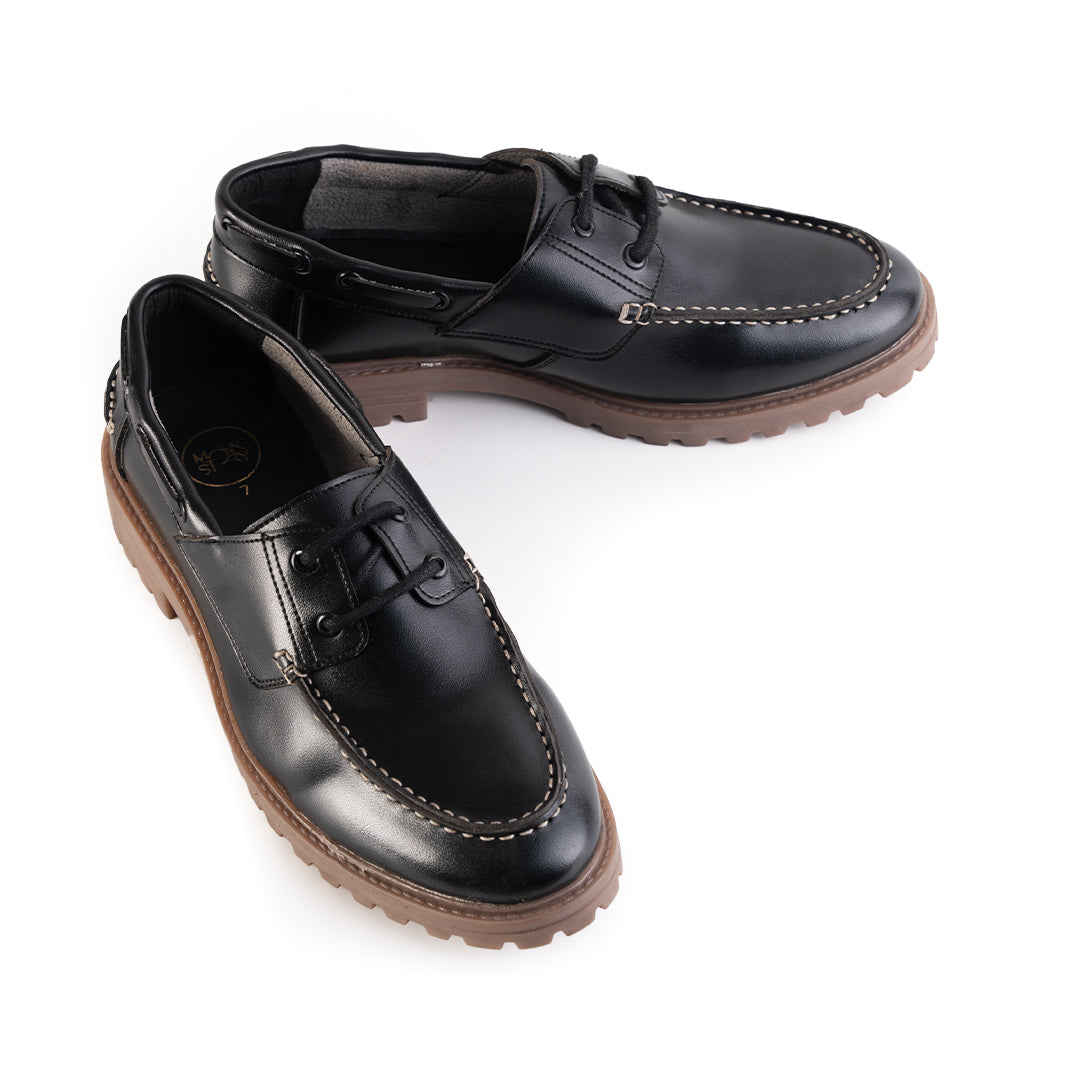 Monkstory Cosmopolitan Boat Loafers - Black