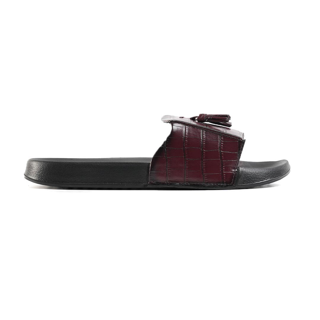Monkstory Old Money Tassel Sliders - Burgundy