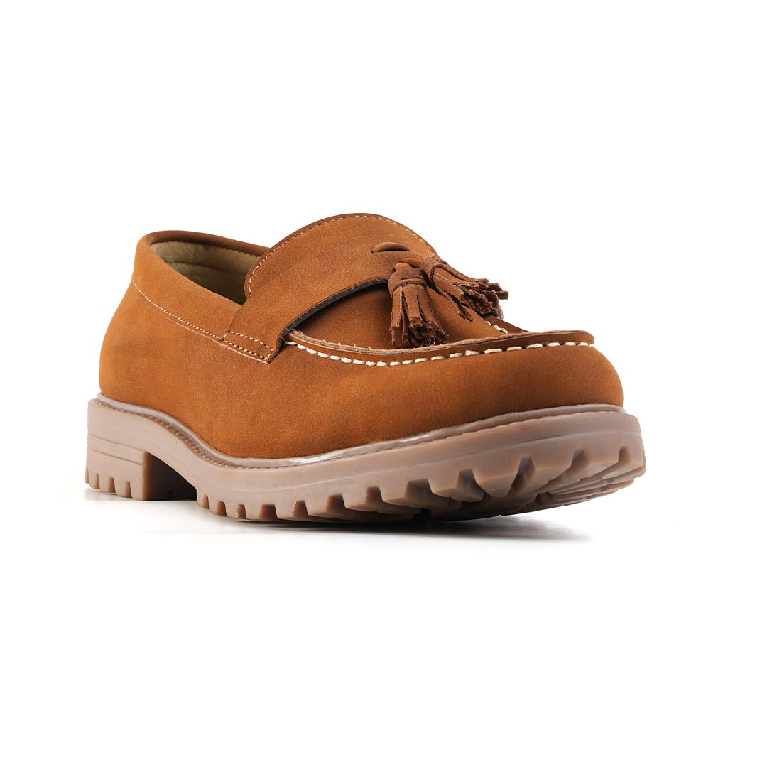Monkstory Cosmopolitan Rugged Tassel Loafers - Tan