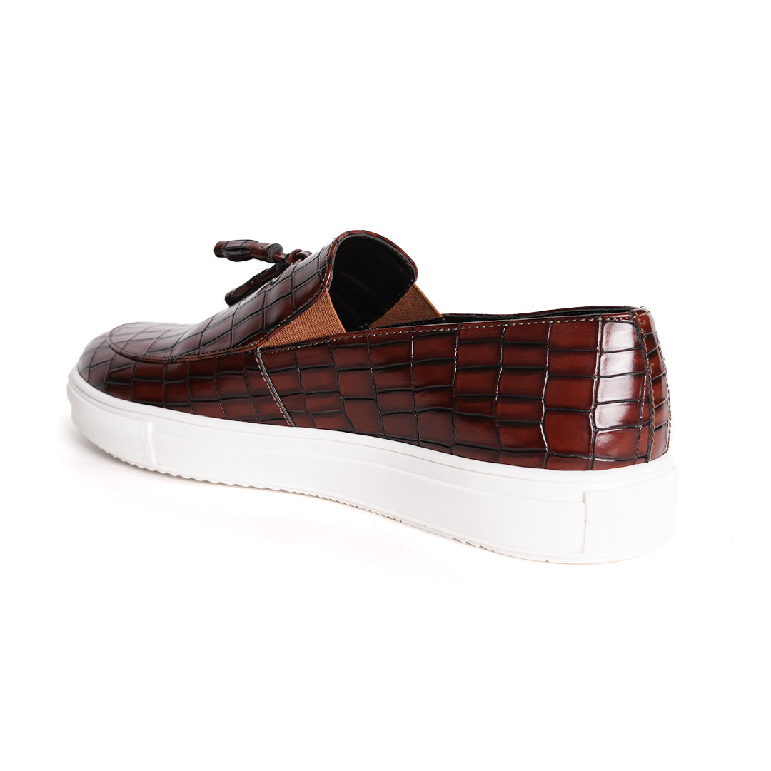 Monkstory Chic Croc Sneakers - Deep Burgundy