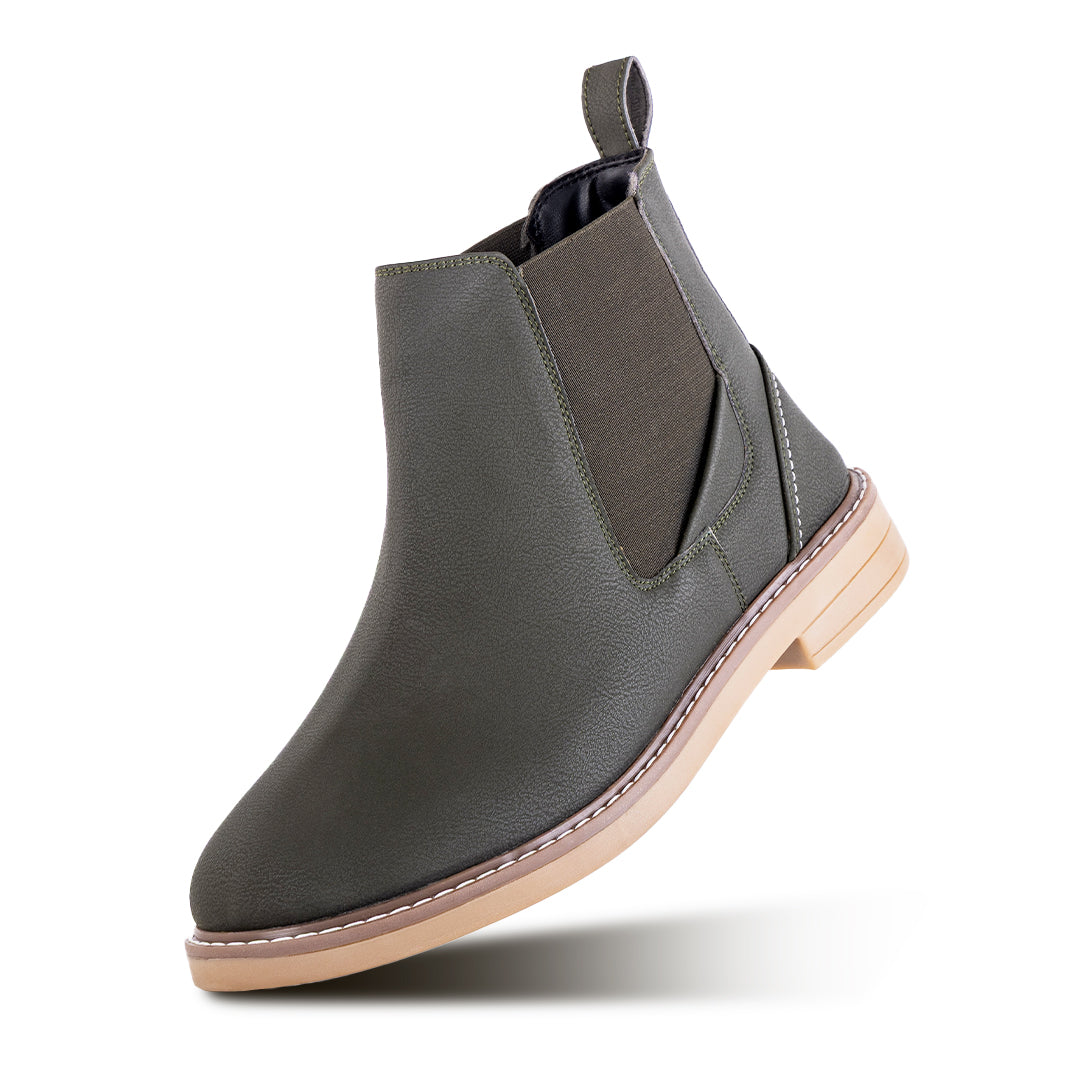 Monkstory Modern Chelsea Boots - Matte Olive
