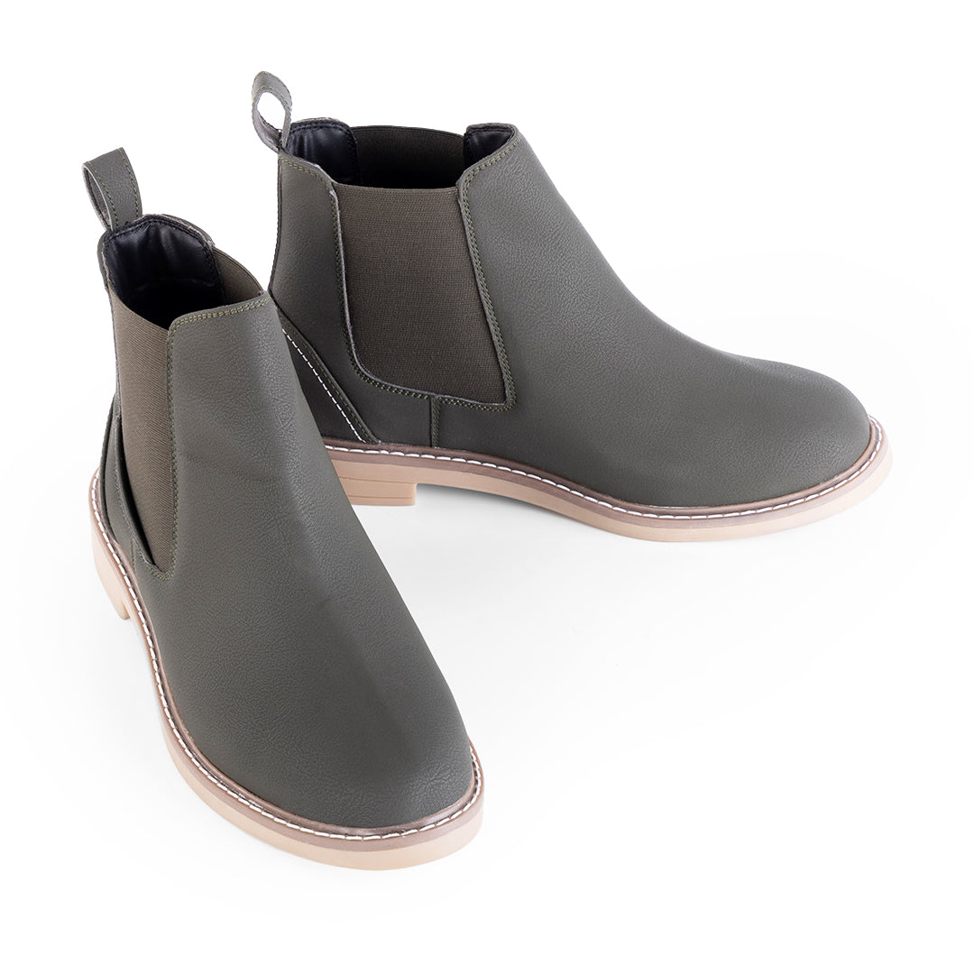 Monkstory Modern Chelsea Boots - Matte Olive