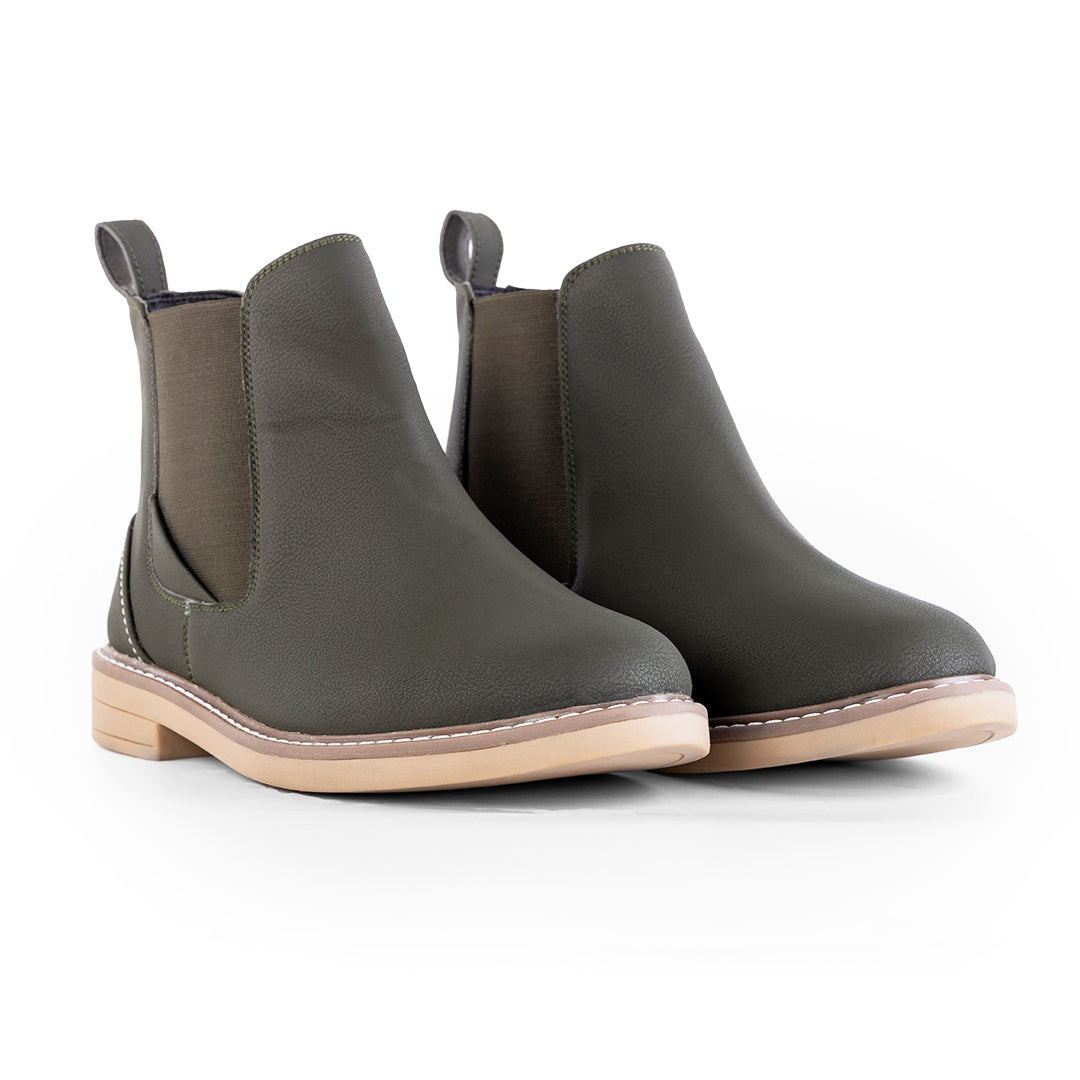 Monkstory Modern Chelsea Boots - Matte Olive