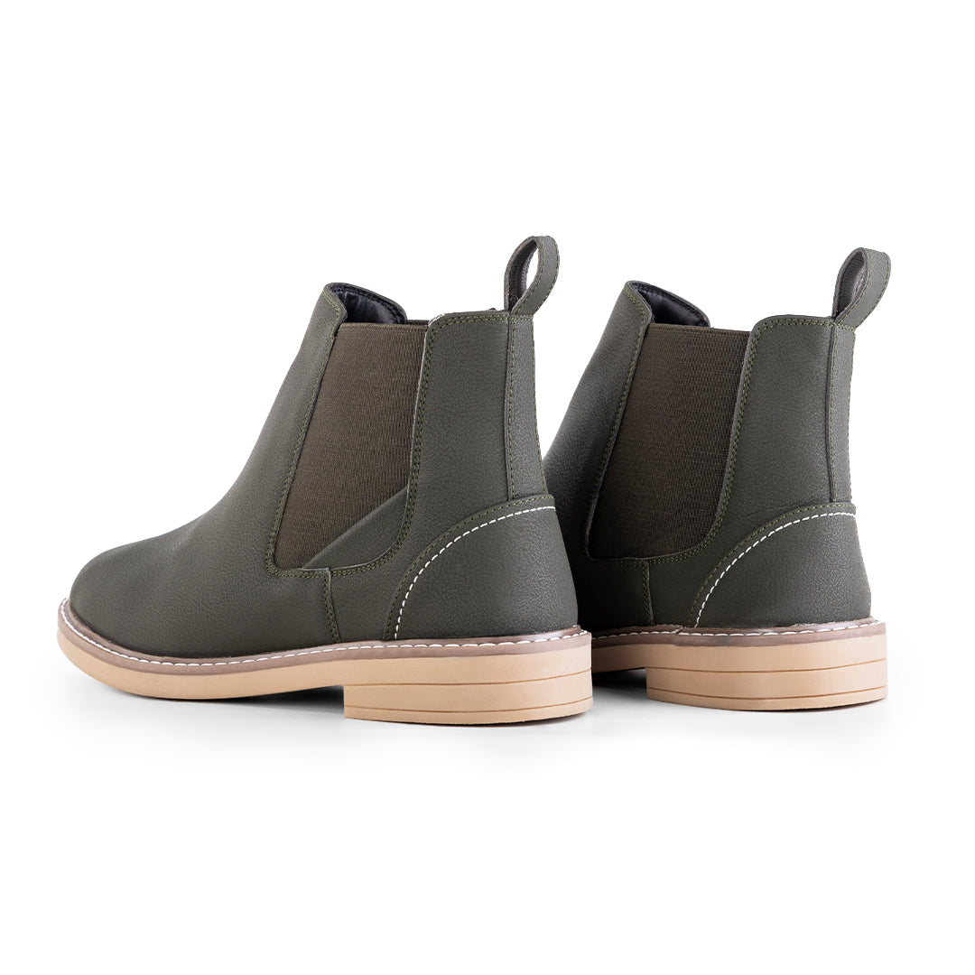 Monkstory Modern Chelsea Boots - Matte Olive