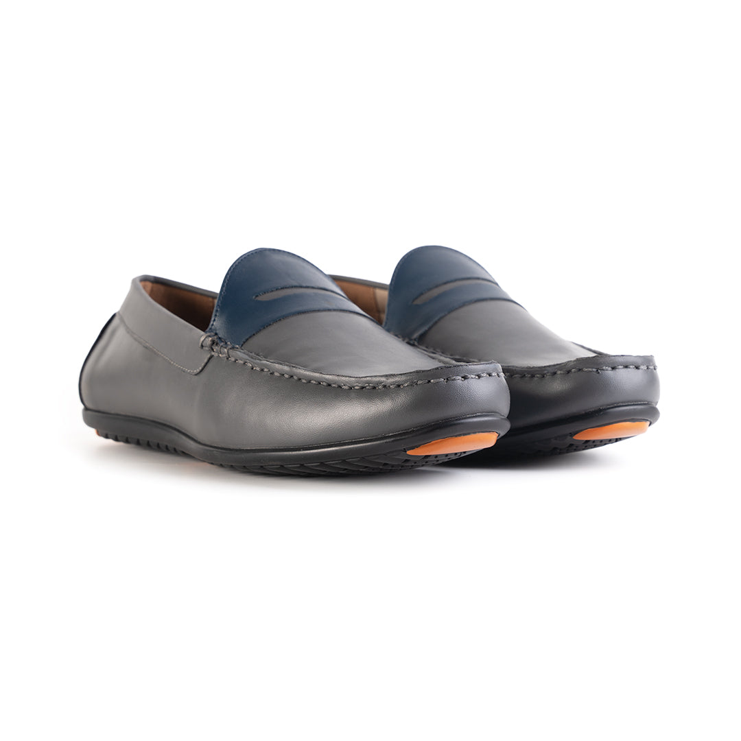 Monkstory Dual Tone Driving Loafers - Grey/Blue