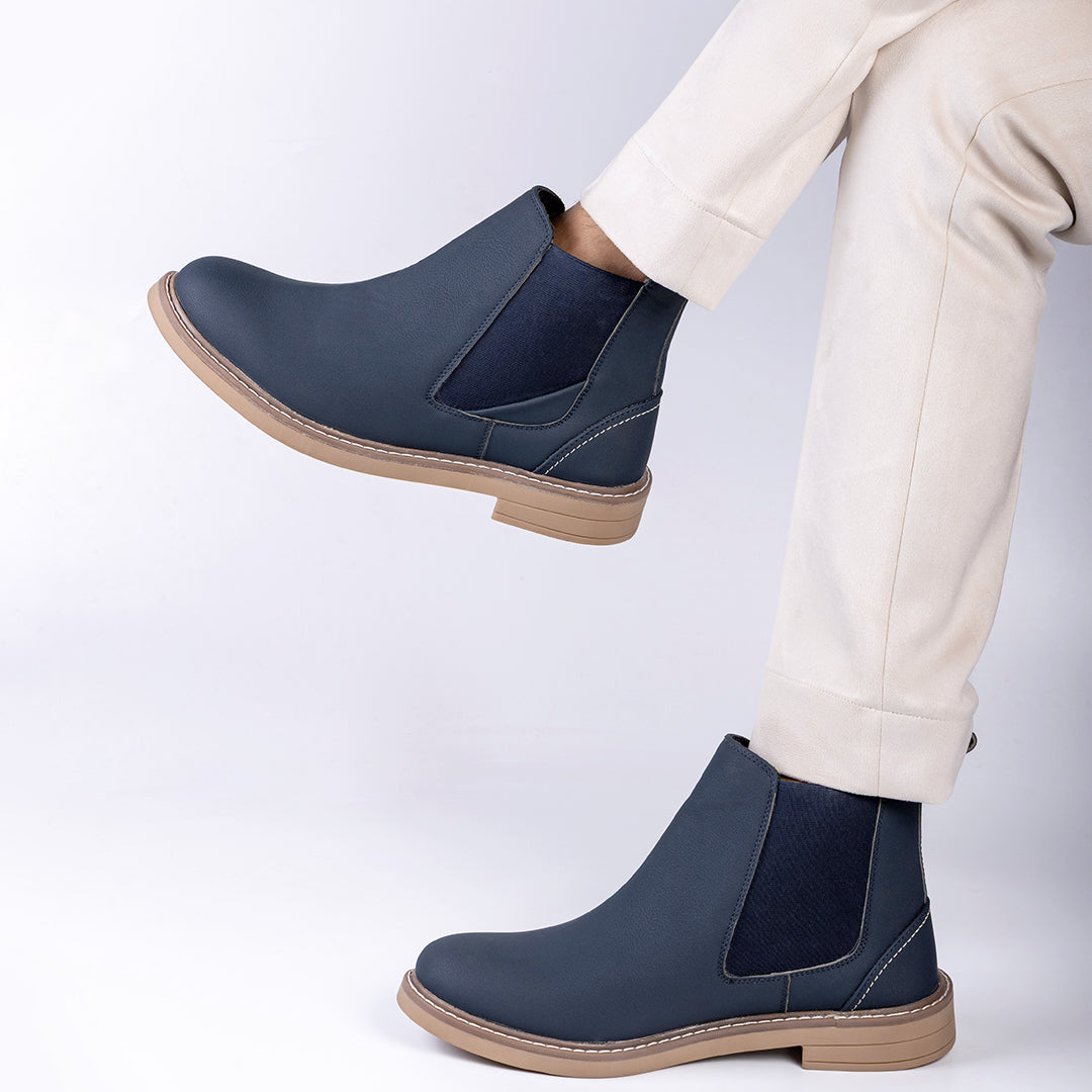 Monkstory Modern Chelsea Boots - Matte Blue