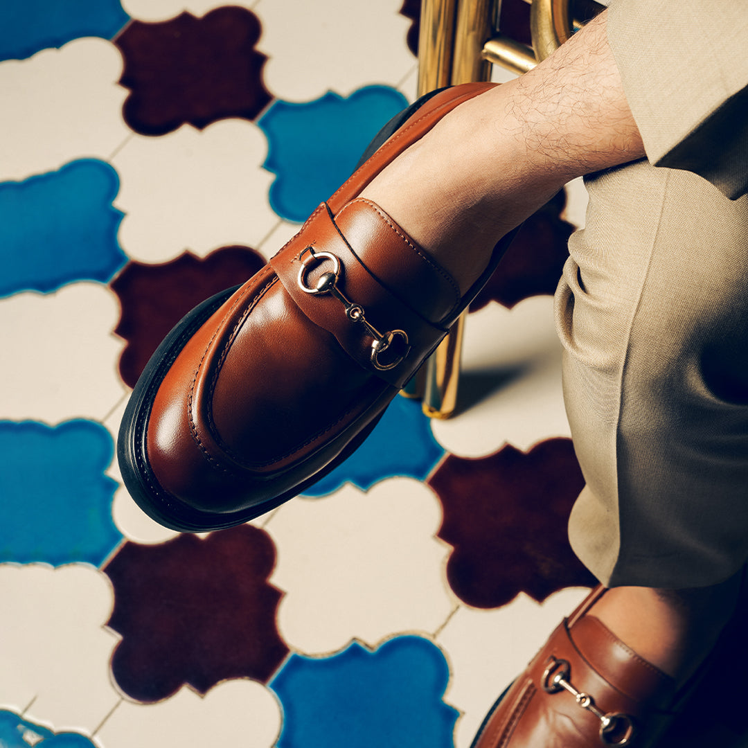 Monkstory Cosmopolitan Horsebit Penny Loafers - Tan