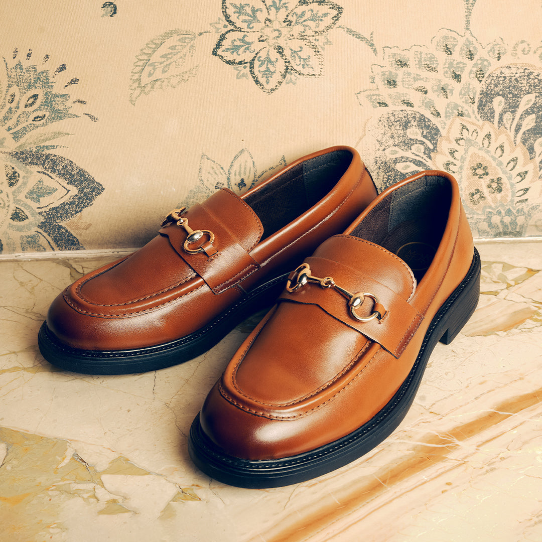 Monkstory Cosmopolitan Horsebit Penny Loafers - Tan