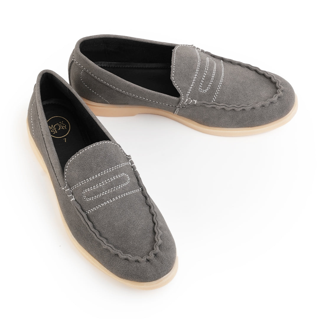 Monkstory Yacht Club Penny Stitch Loafers - Marina Grey