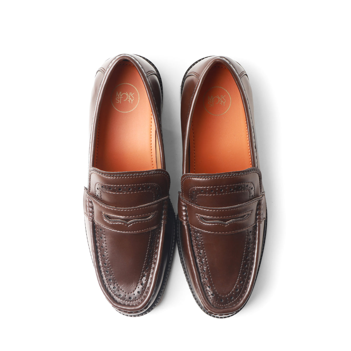 Monkstory Atelier 1936 Penny Brogue Loafers – Dark Brown