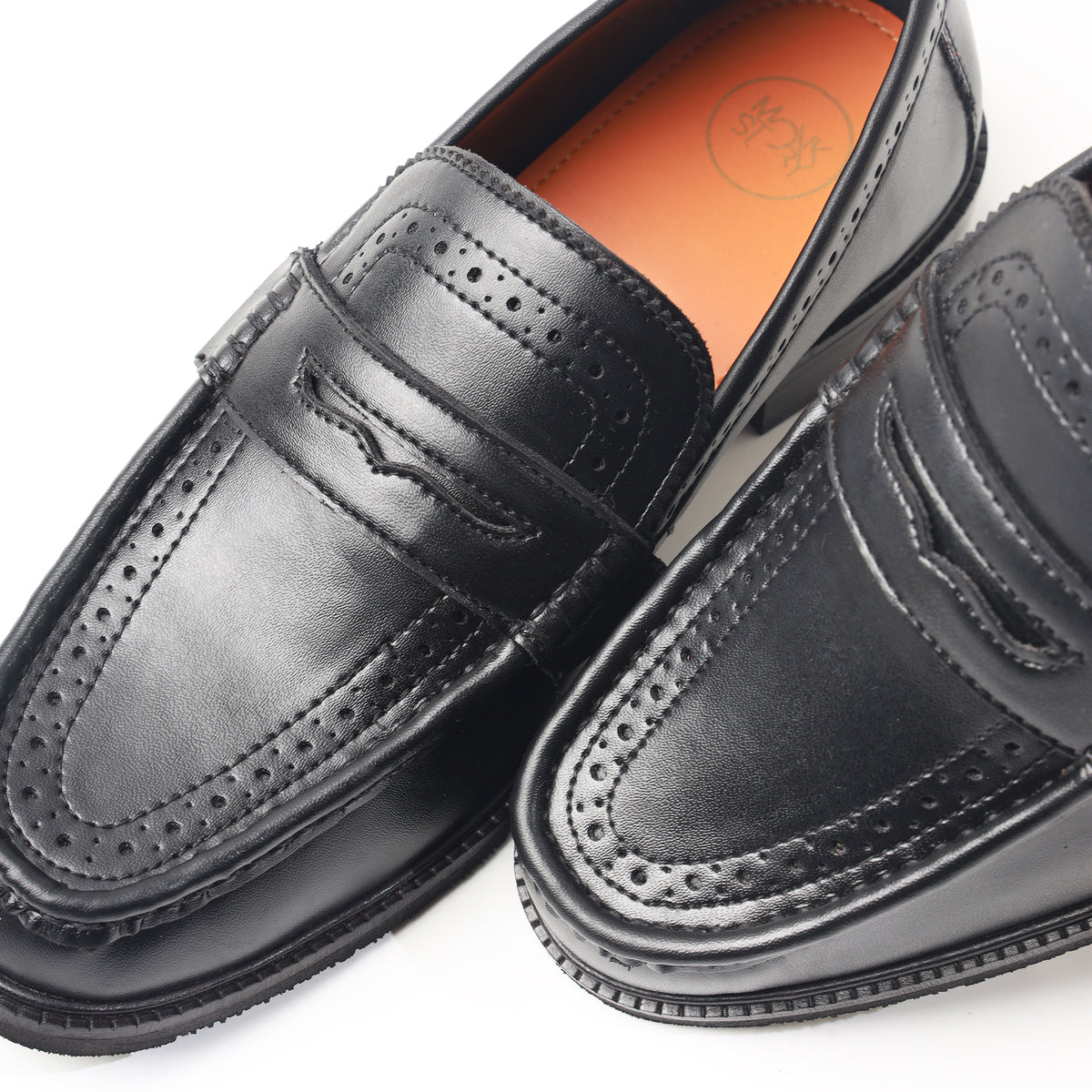 Monkstory Atelier 1936 Penny Brogue Loafers – Black