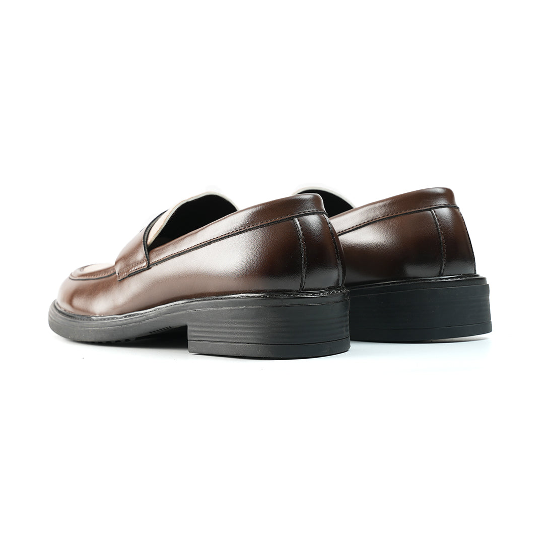 Monkstory Cosmopolitan Contrast Penny Loafers - Brown/Beige