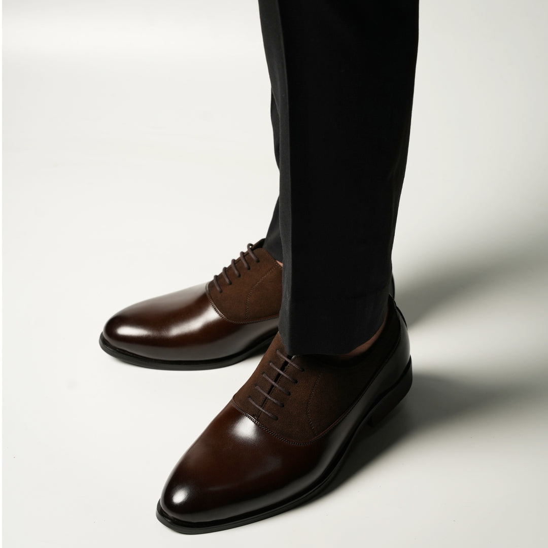 Monkstory Glossy-Suede Oxford Hybrid Lace-ups - Brown