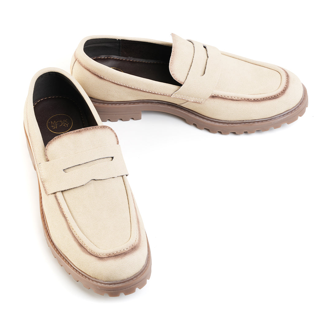 Monkstory Cosmopolitan Dune Penny Loafers - Beige