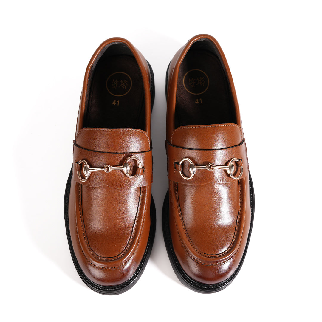 Monkstory Cosmopolitan Horsebit Penny Loafers - Tan