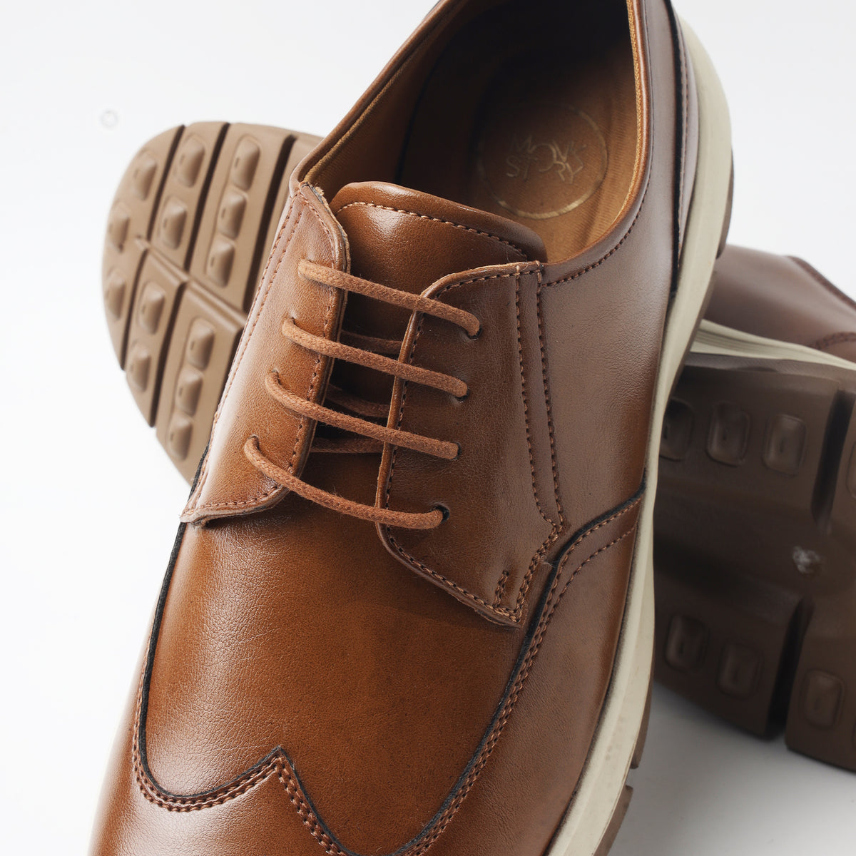 Monkstory Gravity Lift Wingtip Derby Sneakers – Tan