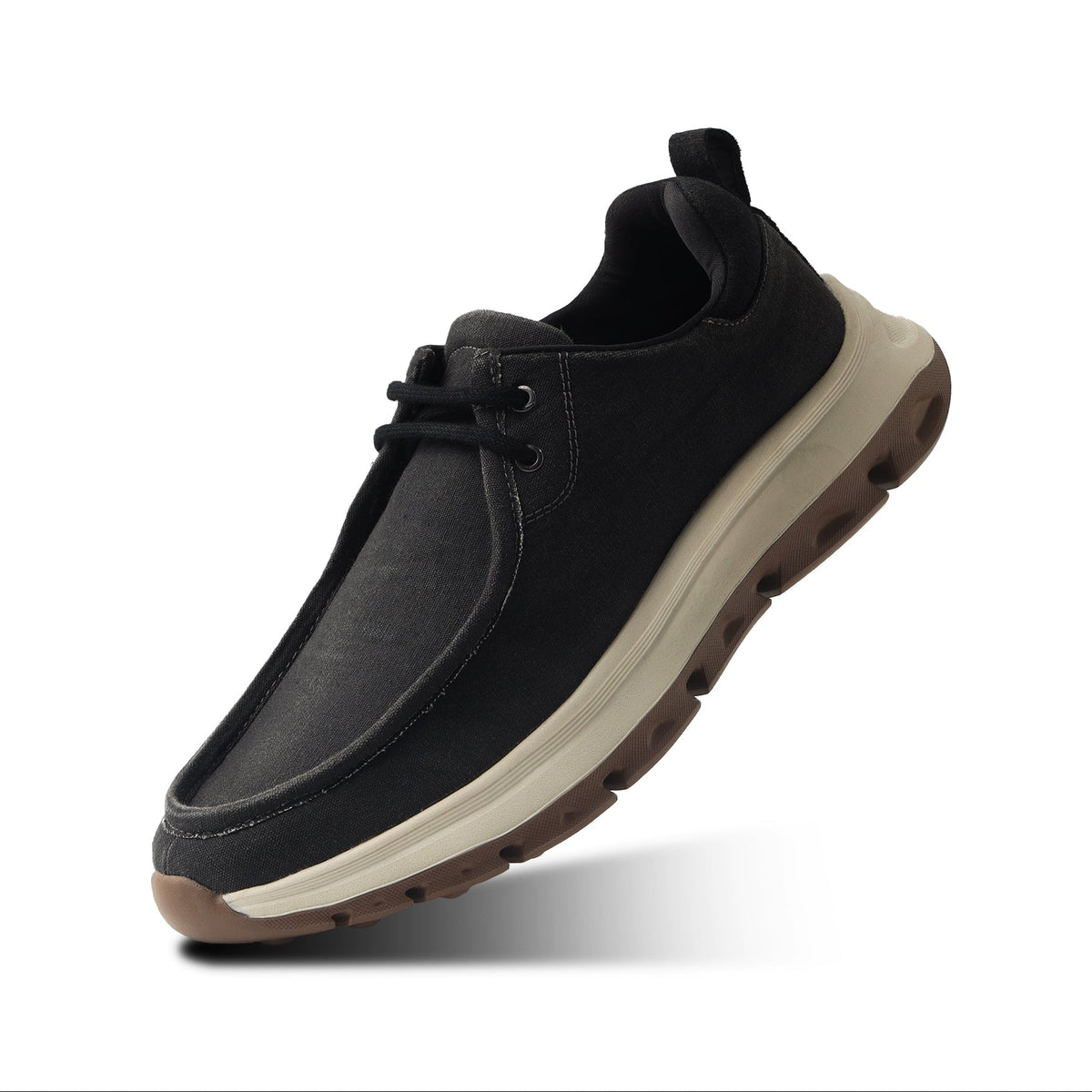 Monkstory Gravity Lift Washed Canvas Moc Toe Sneakers – Charcoal Grey