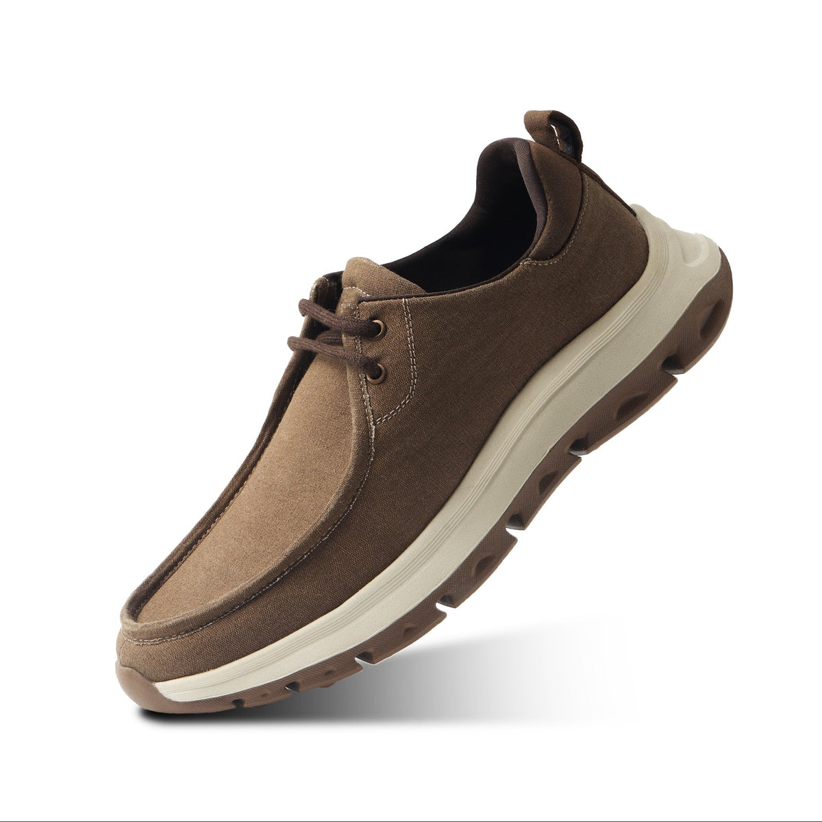 Monkstory Gravity Lift Washed Canvas Moc Toe Sneakers – Brown