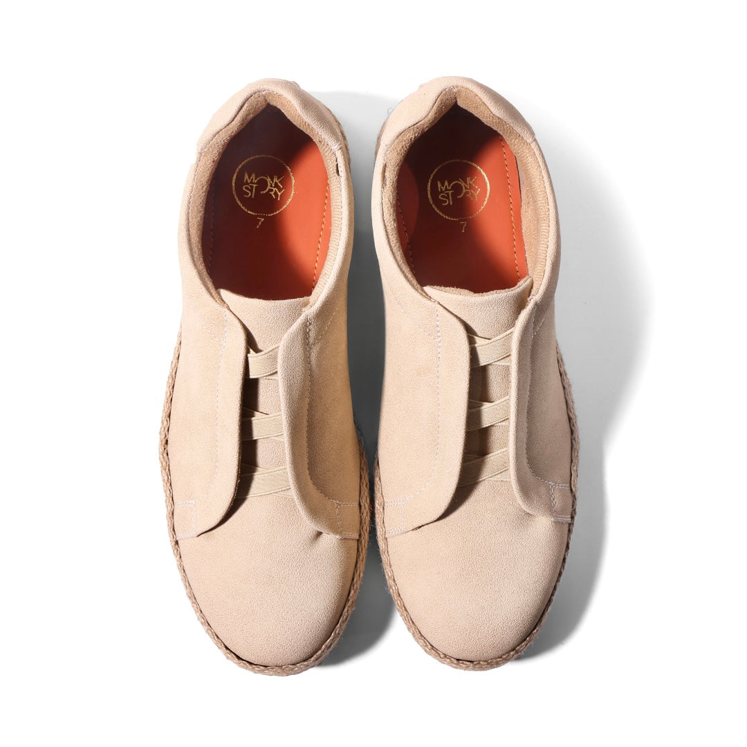 Monkstory Yacht Club Elastic Slip-On Espadrille Sneakers – Sand Beige