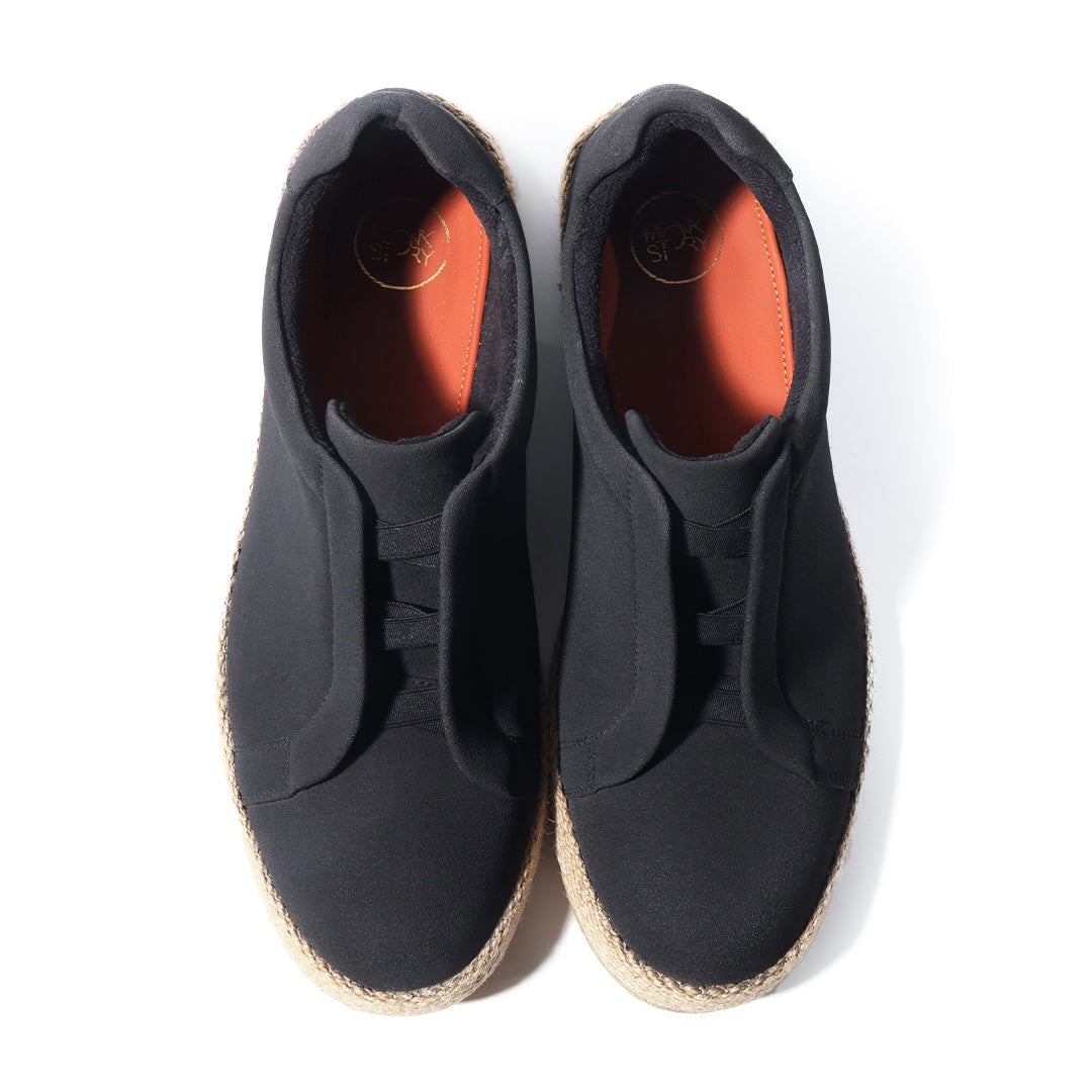 Monkstory Yacht Club Elastic Slip-On Espadrille Sneakers – Carbon Black