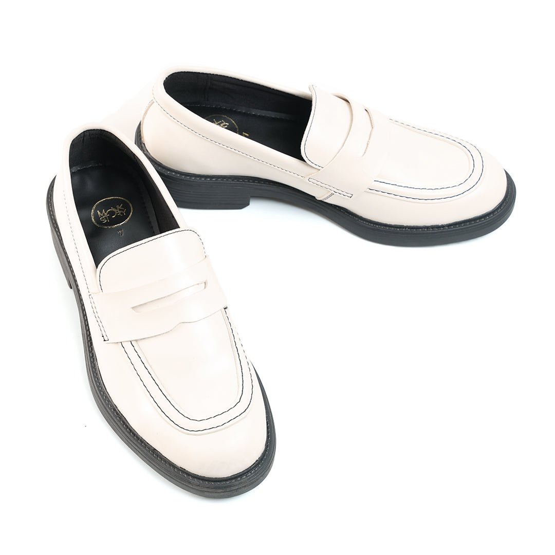 Monkstory Cosmopolitan Penny Loafers - Off White