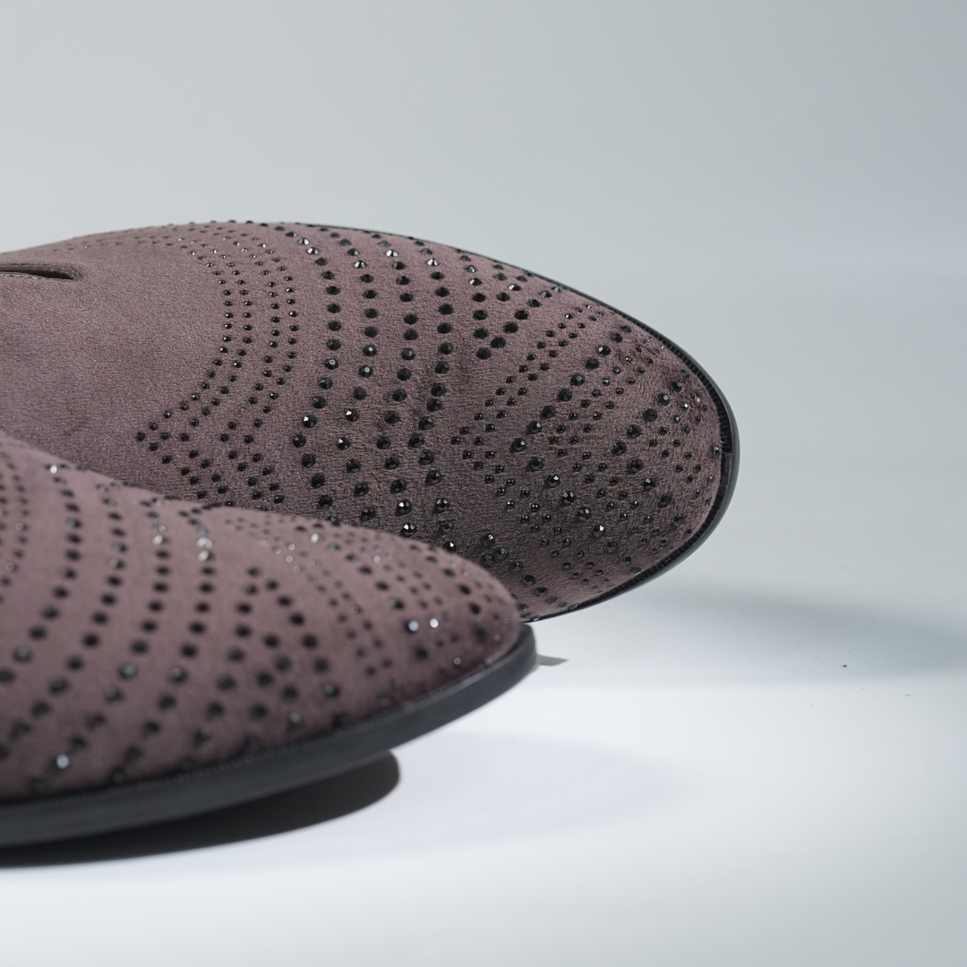 Monkstory Cascade Crystal Slip-Ons – Brown