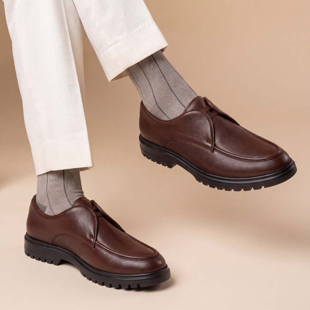 Monkstory Atelier 1946 Twin Elastic Apron Derbies – Brown