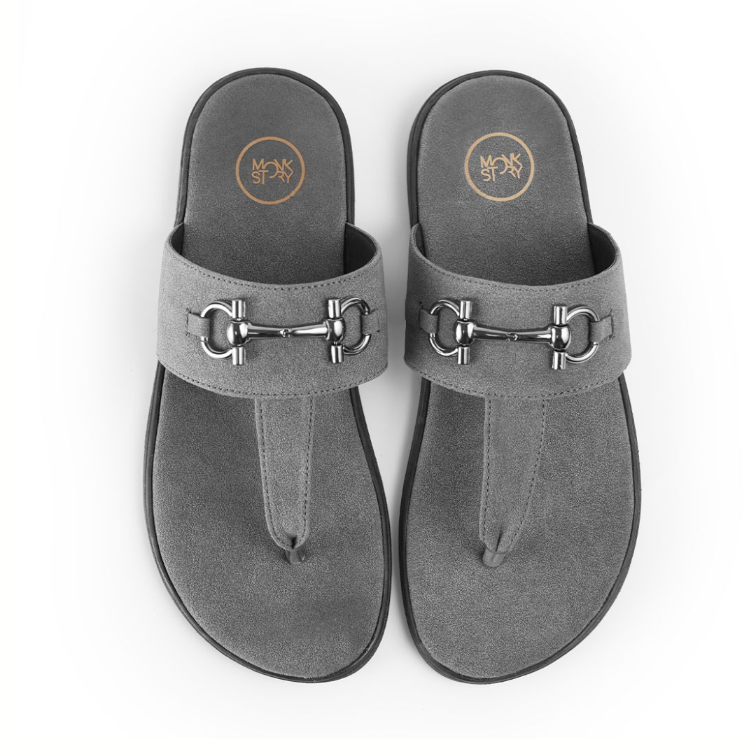 T-Rad Luxe Horsebit Sandals - Grey