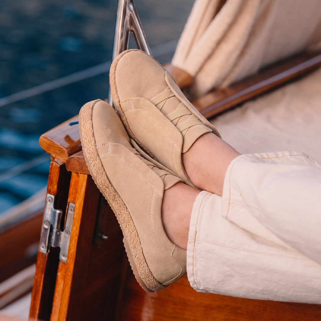 Monkstory Yacht Club Elastic Slip-On Espadrille Sneakers – Sand Beige