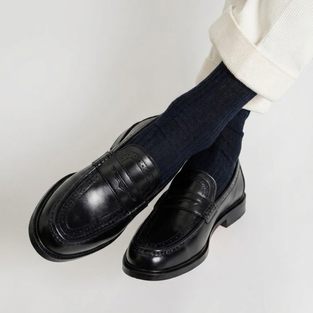 Monkstory Atelier 1936 Penny Brogue Loafers – Black