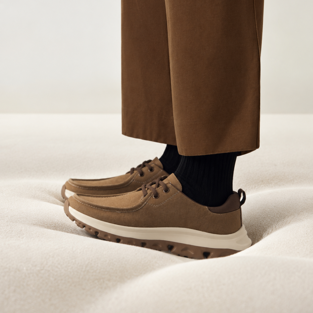 Monkstory Gravity Lift Washed Canvas Moc Toe Sneakers – Brown