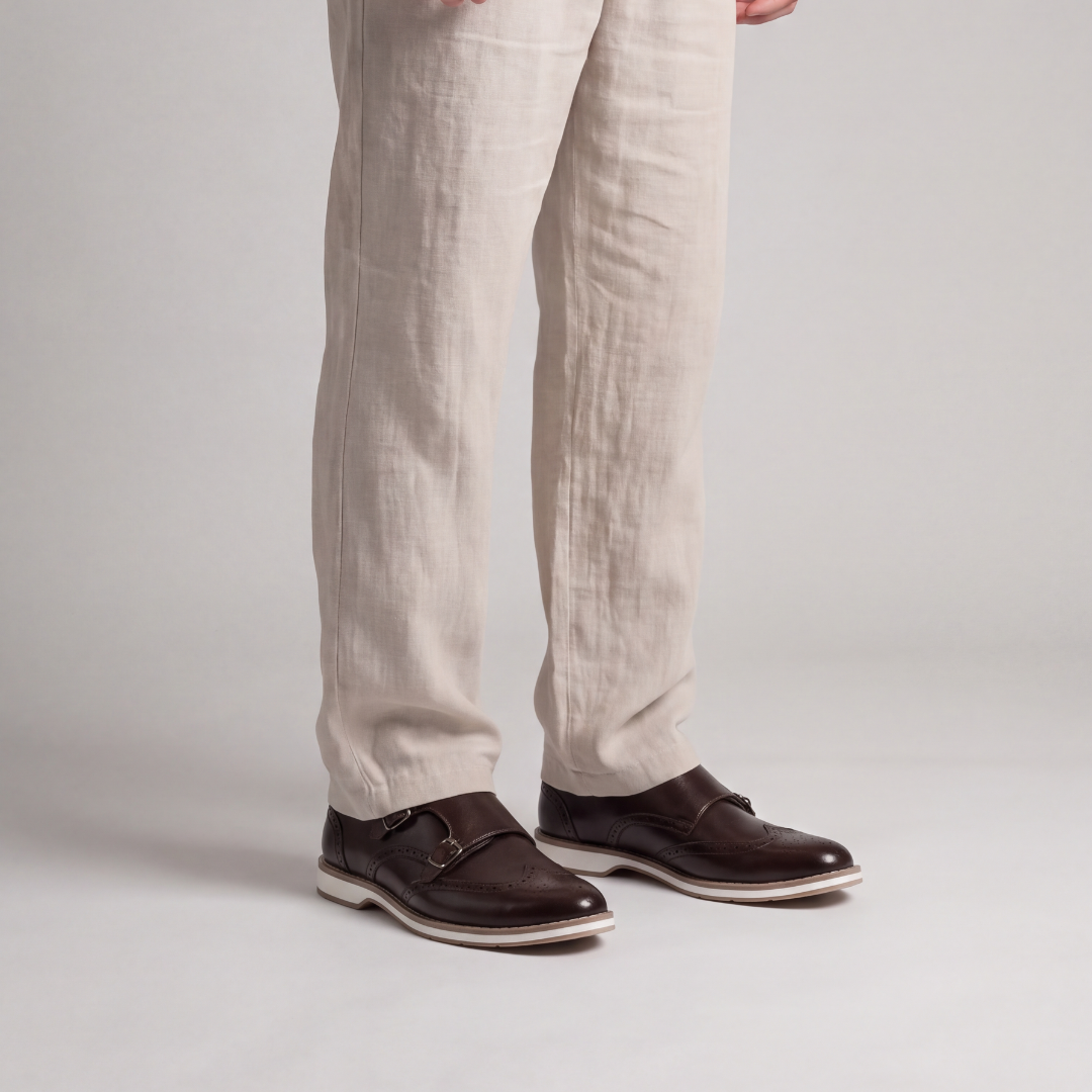 Monkstory Atelier 1938 Hybrid Double Monk Slip-Ons – Brown