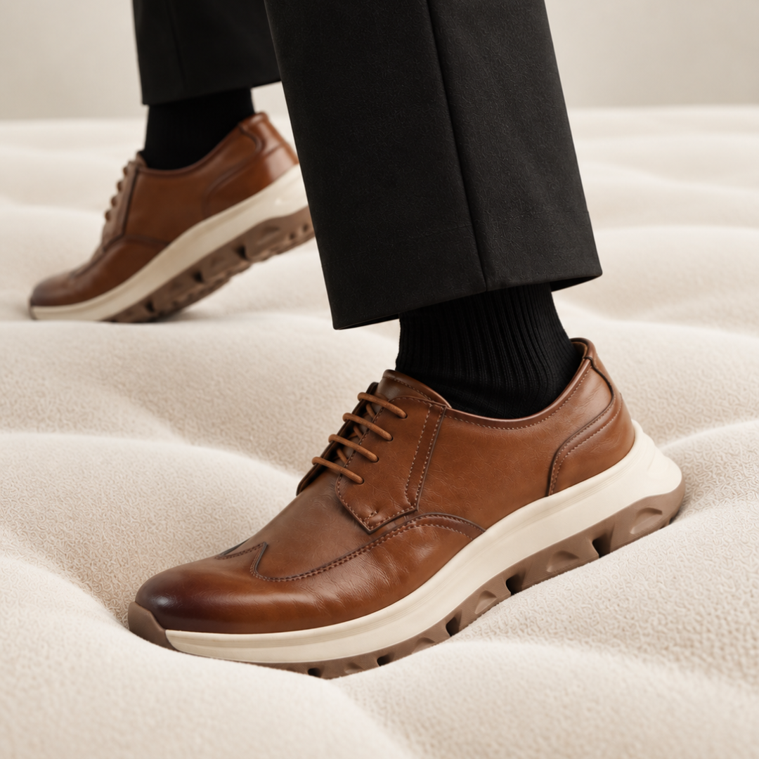 Monkstory Gravity Lift Wingtip Derby Sneakers – Tan