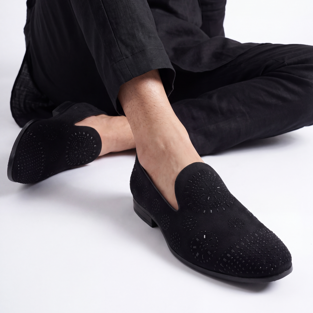Monkstory Stardust Crystal Slip-Ons – Black