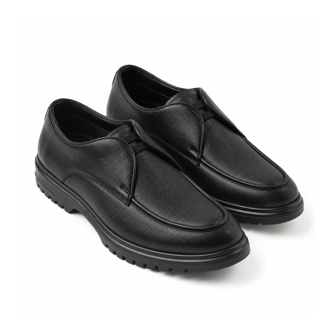 Monkstory Atelier 1946 Twin Elastic Apron Derbies – Midnight Black