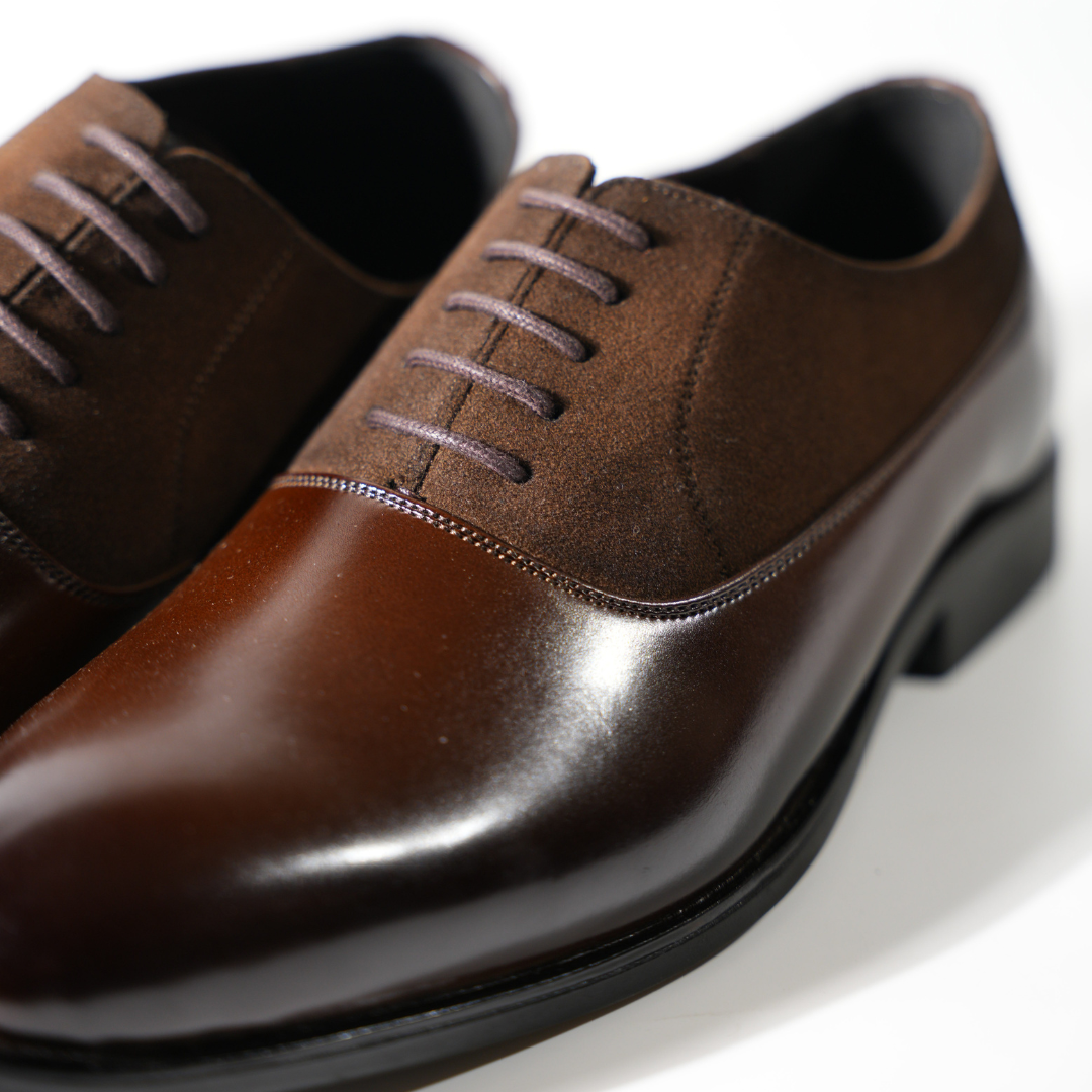 Monkstory Glossy-Suede Oxford Hybrid Lace-ups - Brown