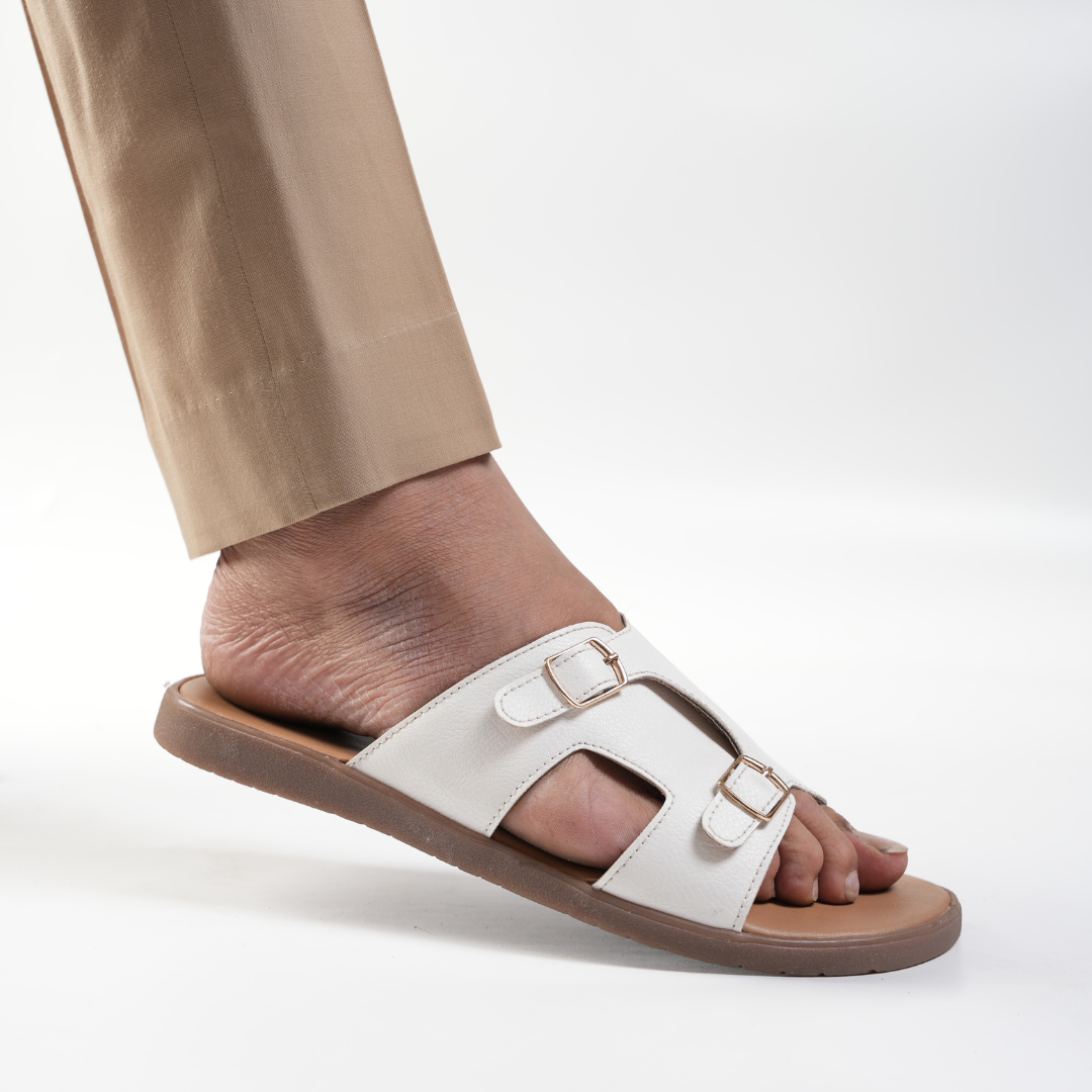 T-Rad Classic Double Monk Strap Sandals - White