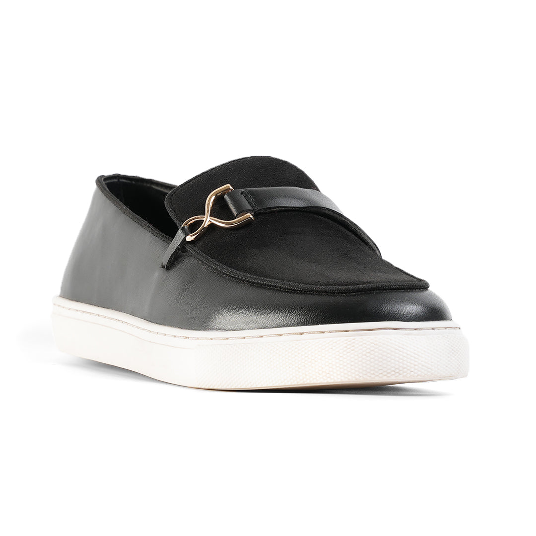 Monkstory Side Buckle Slip-On Sneakers - Black