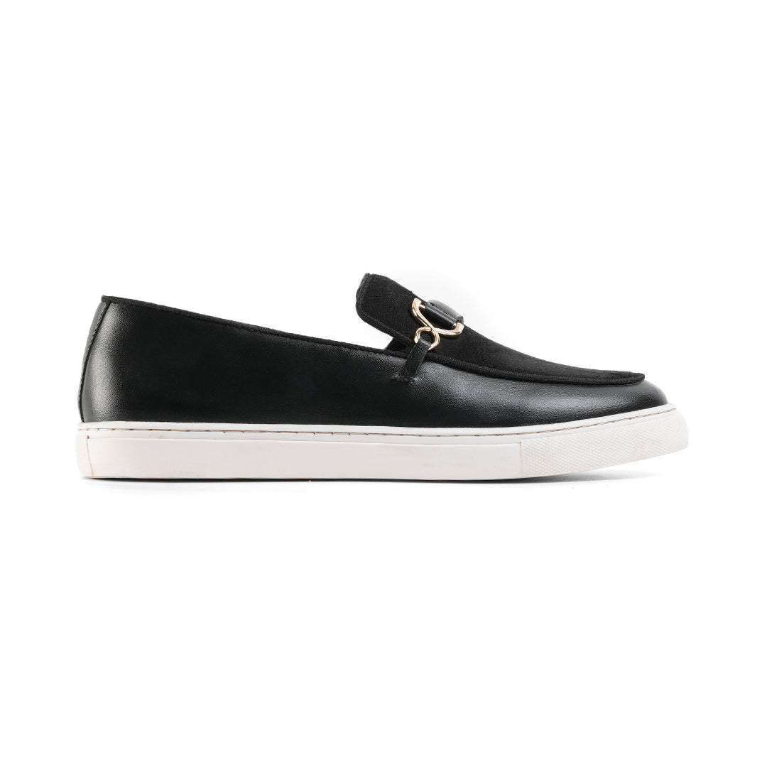 Monkstory Side Buckle Slip-On Sneakers - Black