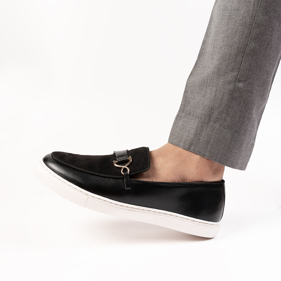 Monkstory Side Buckle Slip-On Sneakers - Black