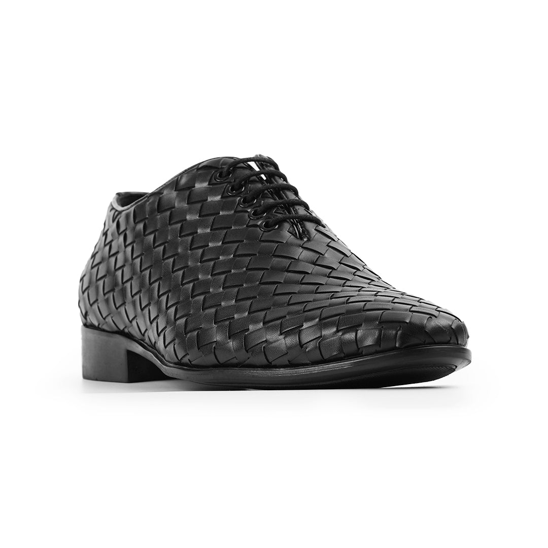 Monkstory Hand Woven Lace-Up Derbies - Black