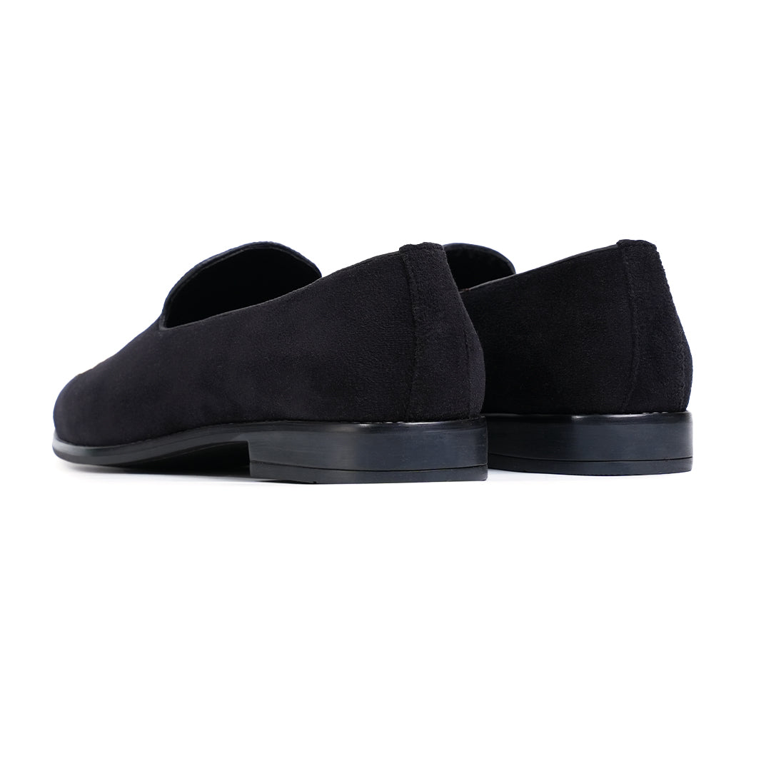 Monkstory Maharaja Zardosi Embroidered Slip-Ons – Black