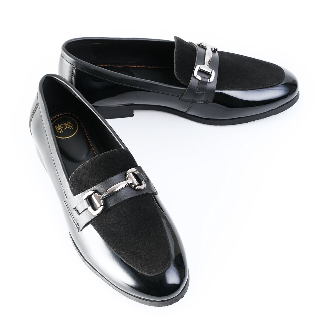 Monkstory Tux Bit Slip-Ons - Black