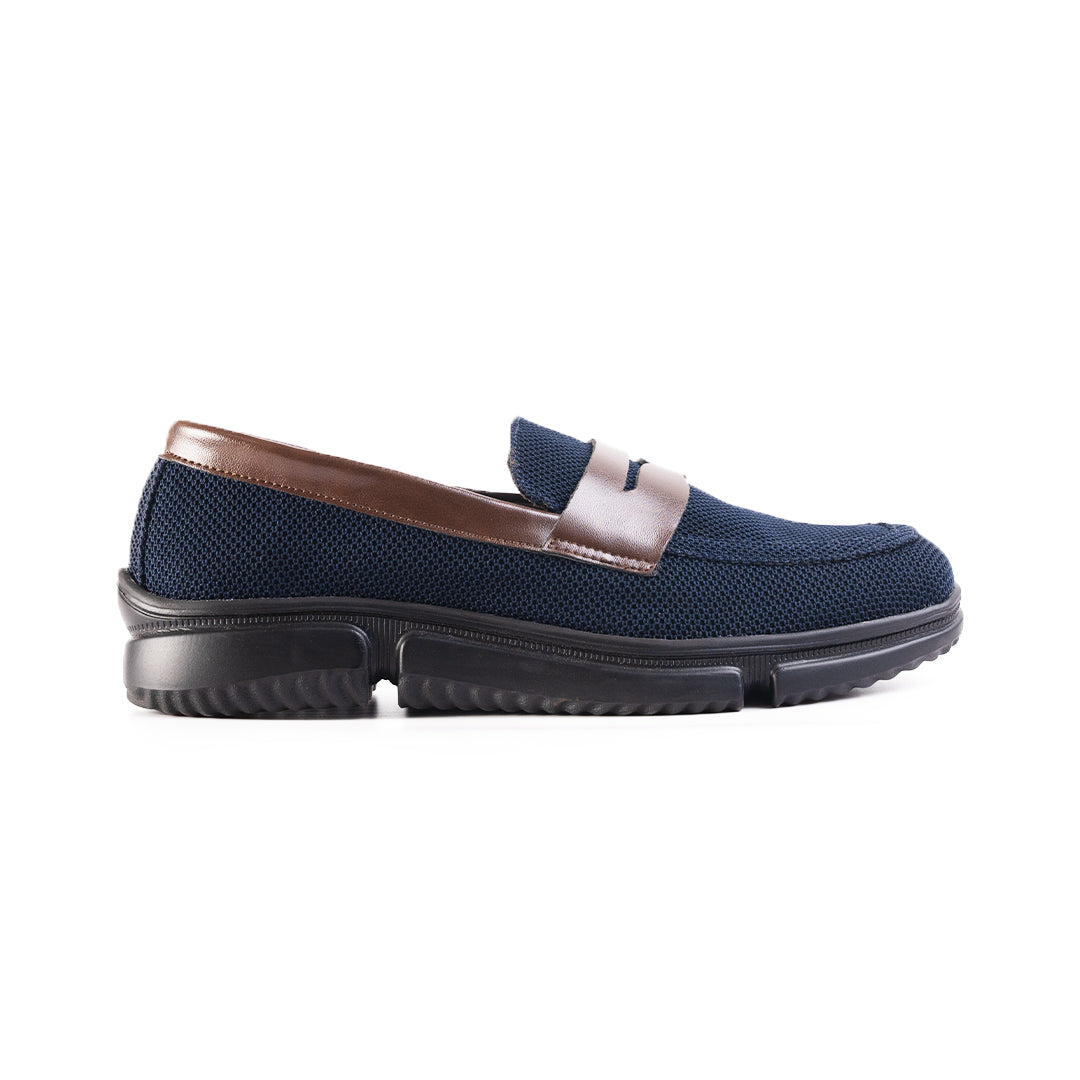 Monkstory Gravity Lift Supreme Comfort Mesh Slip-On Sneakers - Navy & Brown
