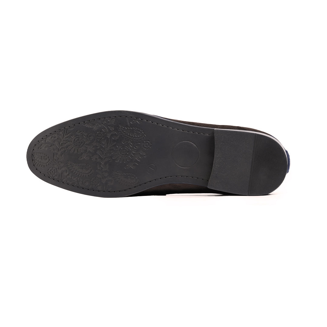 Monkstory Velvet Crystal Bit Loafers – Royal Brown