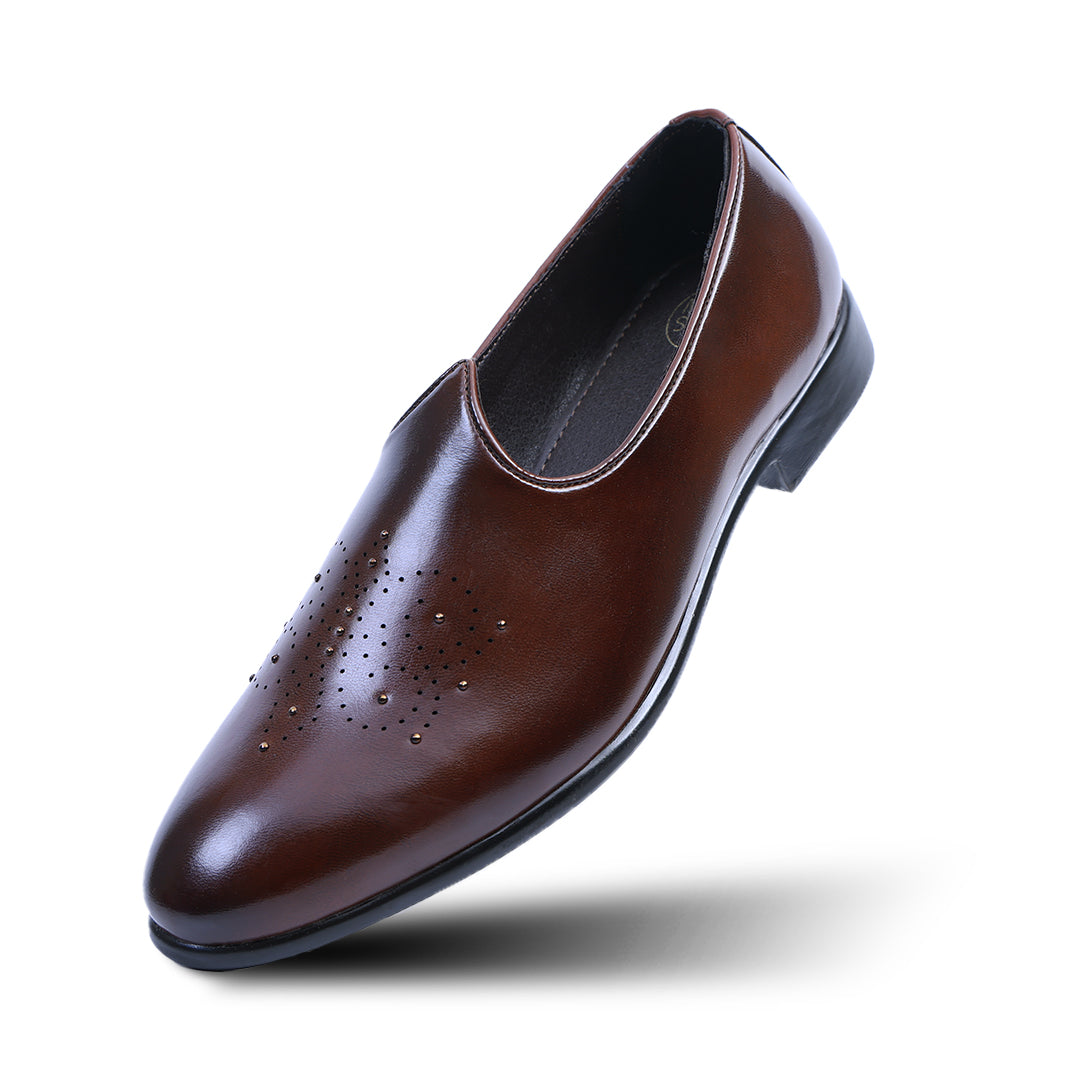 Monkstory Studded Mojari – Burnished Brown