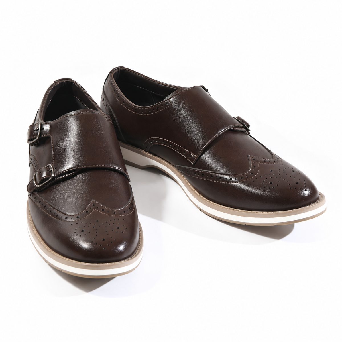 Monkstory Atelier 1938 Hybrid Double Monk Slip-Ons – Brown