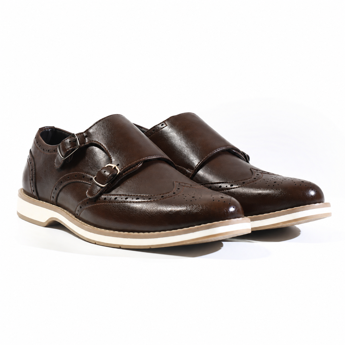 Monkstory Atelier 1938 Hybrid Double Monk Slip-Ons – Brown