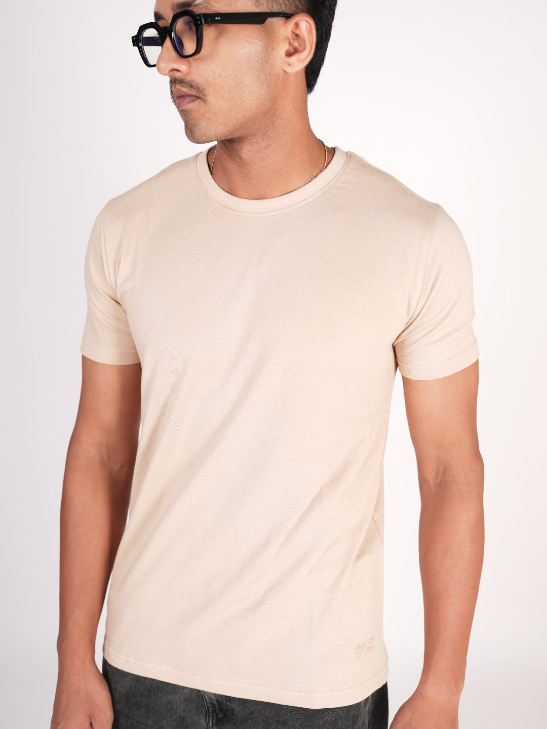 Monkstory Bamboo Cotton Crew Tee - Classic Cream