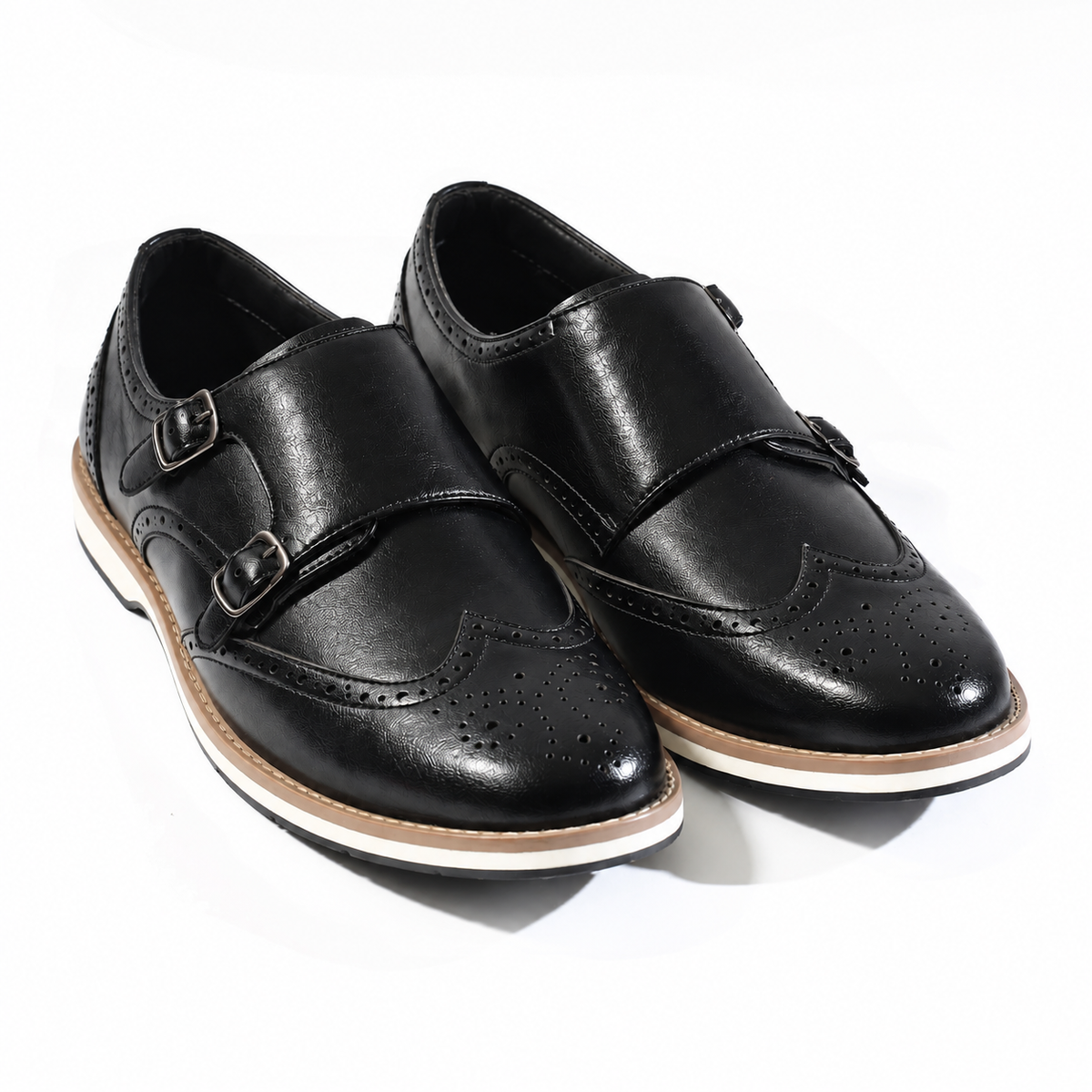 Monkstory Atelier 1938 Hybrid Double Monk Slip-Ons – Black